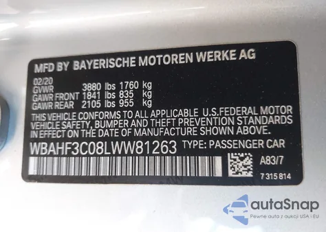 2020 BMW Z4 Sdrive30I из США, поврежденный, VIN WBAHF3C08LWW81263